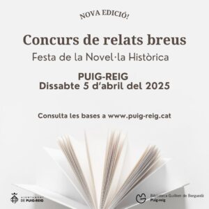 Día del Libro Puig-reig convoca la setena edició del concurs de relats breus de la Festa de la Novel·la Històrica