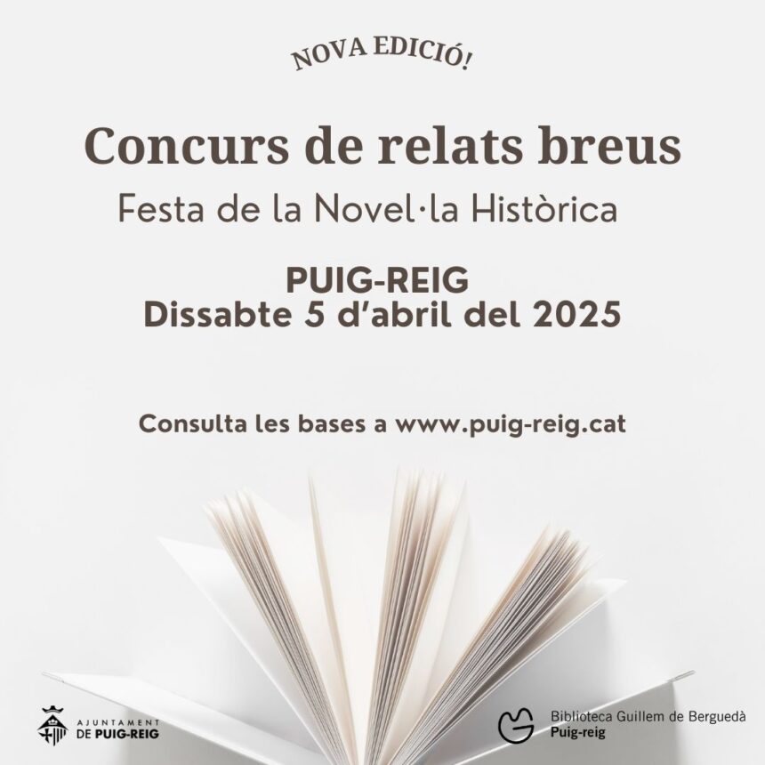 Puig-reig convoca la setena edició del concurs de relats breus de la Festa de la Novel·la Històrica