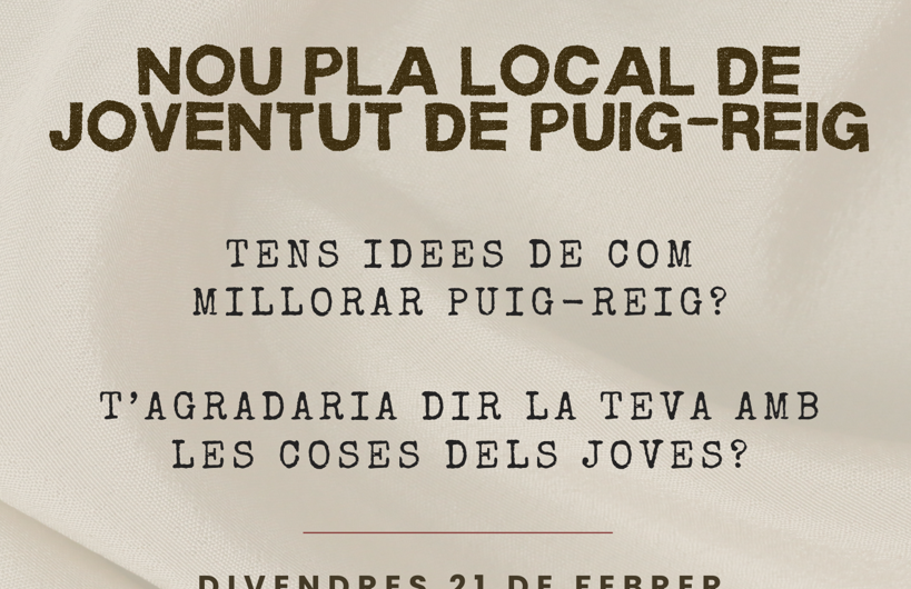 Jornada per treballar el nou pla local de joventut de Puig-reig