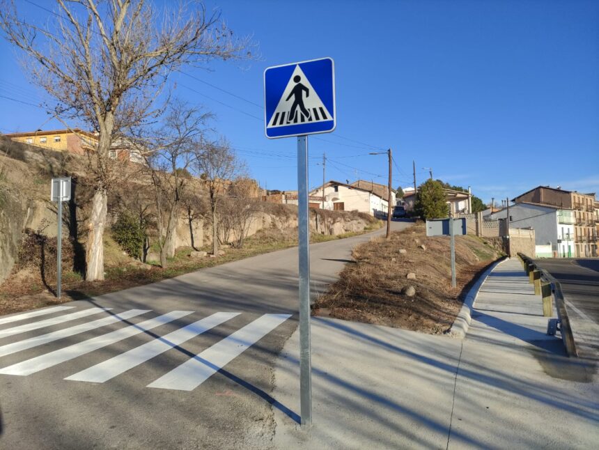 Finalitzen les obres de millora de la seguretat dels vianants a la zona del camp de futbol de Puig-reig i a la zona sud de Cal Marçal