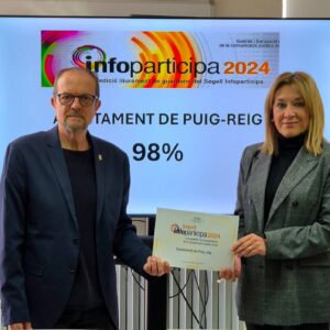 infoparticipa L’Ajuntament de Puig-reig recupera el Segell Infoparticipa amb una puntuació del 98,08%, la millor de la comarca