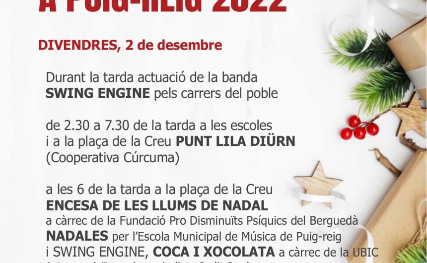 La Fundació Pro Disminuïts Psíquics del Berguedà protagonitzarà l’encesa de llums de Nadal de Puig-reig